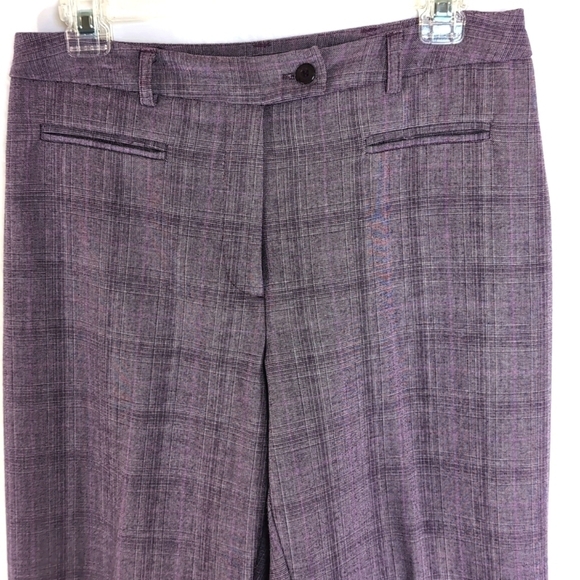 Sag Harbor Purple Plaid Front Pockets Zipper and Button Closure Size 10P - Picture 4 of 8